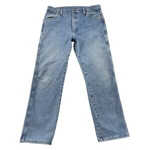 VTG Wrangler Jeans Mens 36x32 Blue Cowboy Cut Light Wash 13MWZ Denim 90s